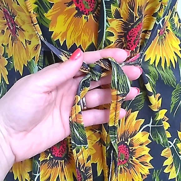 Sunflower Mini Tie Back Sundress..       See Measurements. - Picture 7 of 8